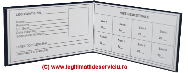 legitimatie de serviciu simpla cartonata